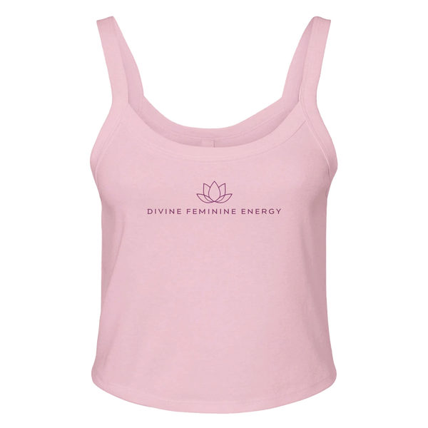 'Divine Feminine Energy' Lotus Flower Design - Crop Tank Top - alternate view