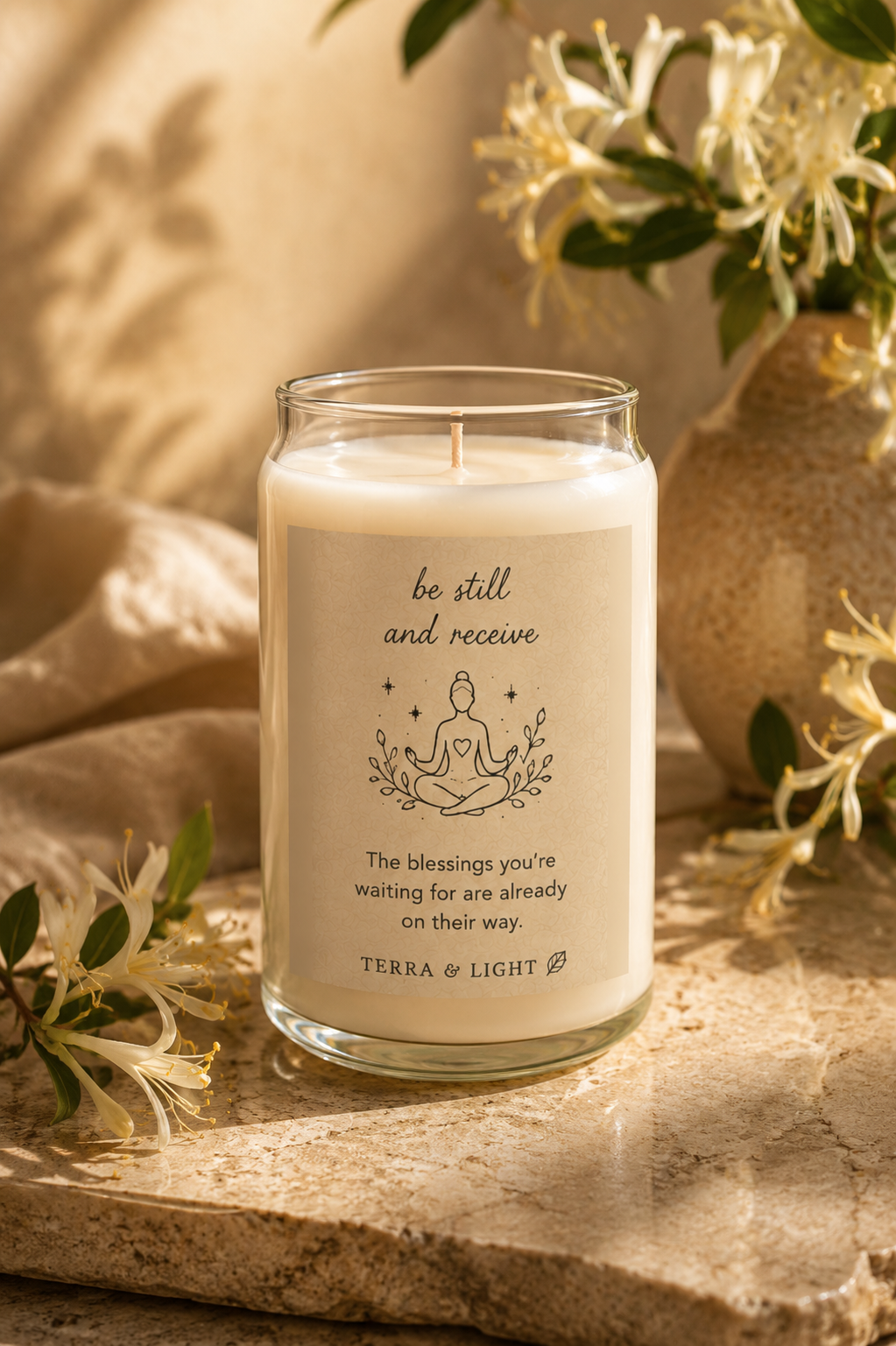 BE STILL & RECEIVE - Honeysuckle Candle  (13.75 oz)