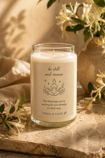 BE STILL & RECEIVE - Honeysuckle Candle  (13.75 oz)