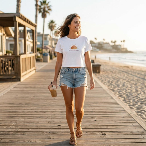 'Guided by Light' Women's Crop T-Shirt - alternate view