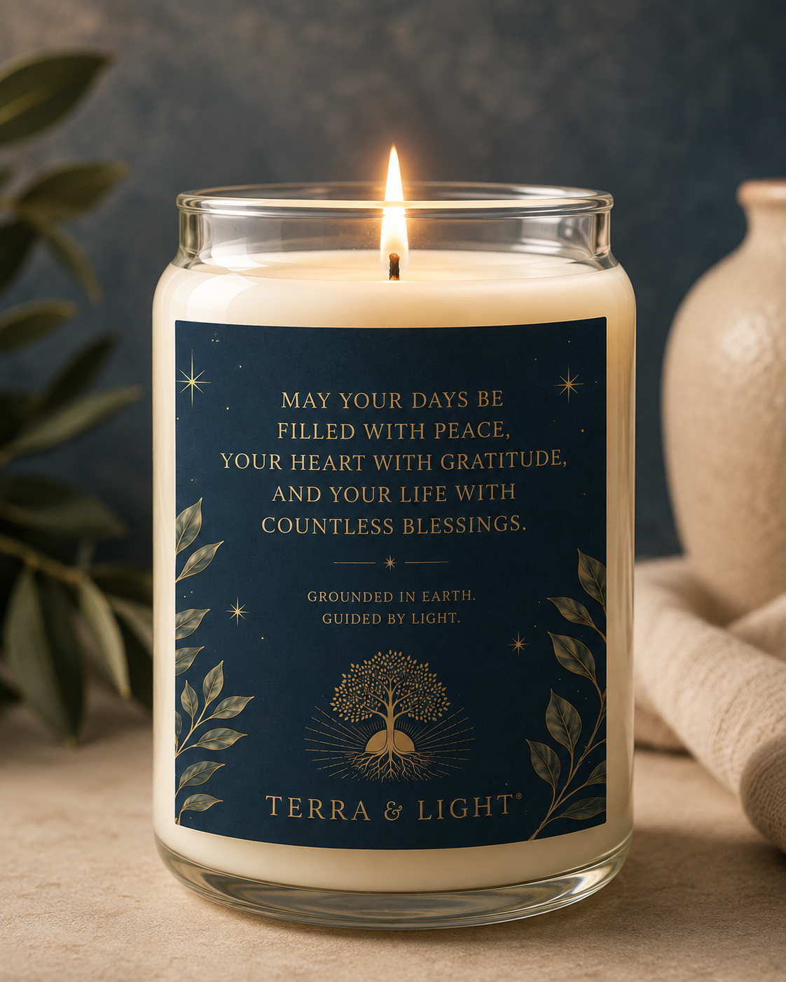 MAY YOUR DAYS BE FILLED WITH PEACE - Coastal Blessing Candle (13.75oz)