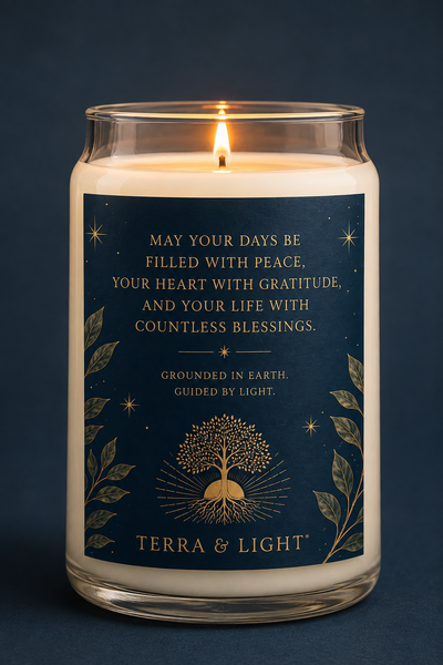 MAY YOUR DAYS BE FILLED WITH PEACE - Coastal Blessing Candle (13.75oz) - alternate view